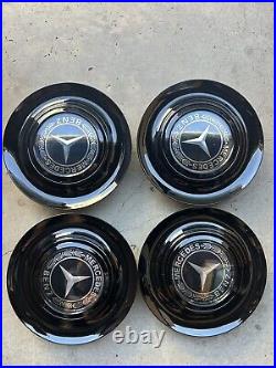 Set Of 4 Mercedes Benz Black Floating Center Caps Forgiato XL Hubcap Rim Emblem