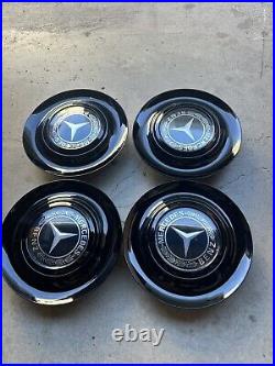 Set Of 4 Mercedes Benz Black Floating Center Caps Forgiato XL Hubcap Rim Emblem