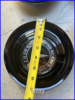 Set Of 4 Mercedes Benz Black Floating Center Caps Forgiato XL Hubcap Rim Emblem