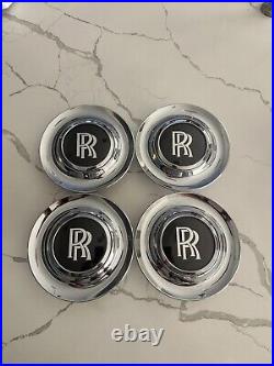 Set Of 4 Rolls Royce Floating Chrome Wraith Dawn 4 Wheel Center Caps