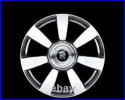 Set Of 4 Rolls Royce Floating Chrome Wraith Dawn 4 Wheel Center Caps