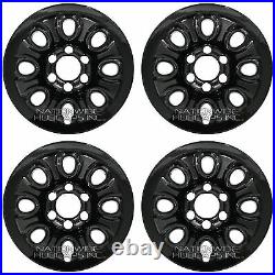 Set of 4 CHEVY 6 Lug 17 Black Wheel Skins Full Rim Covers Center Hub Caps NEW