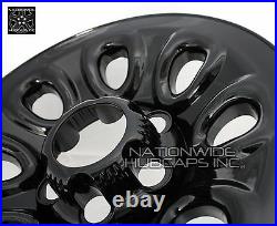 Set of 4 CHEVY 6 Lug 17 Black Wheel Skins Full Rim Covers Center Hub Caps NEW