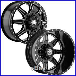 Set of 4-Mayhem 8101 Monstir Dually 17x6.5 8x165.1 Black/Milled Wheels Rims