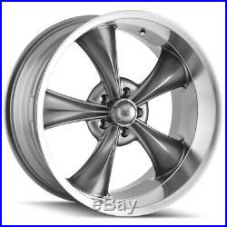 Staggered Ridler 695 Front18x8, Rear18x9.5 5x4.75 +0mm Grey Wheels Rims