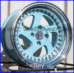 Tiffany Blue Avid. 1 Av19 15x8.5 +17 4x100 Rims Fit Vw Golf Jetta Cabrio Corrado
