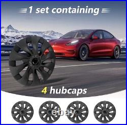 Tesla Model 3 Wheel 18 Hub Cap Replacement ABS Rim Cover Set of 4 Matte Black Tesla Model 3 Wheel 18 Hub Cap Replacement ABS Rim Cover Set of 4 Matte Black