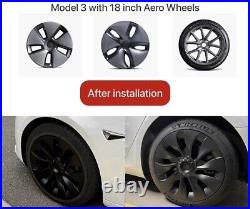 Tesla Model 3 Wheel 18 Hub Cap Replacement ABS Rim Cover Set of 4 Matte Black Tesla Model 3 Wheel 18 Hub Cap Replacement ABS Rim Cover Set of 4 Matte Black