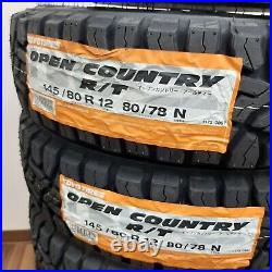 Toyo Open Country R/T 145/80R12 (145R12) x4 Tires Snow Mud Suv Tire for Off Road