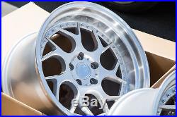 Used 18x9.5/10.5 AodHan DS01 5x114.3 +15/22 Silver Rims Aggressive Fits 350z G35