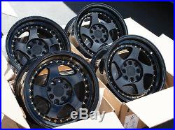 Used Set 16x8 AodHan AH01 4x100/114.3 +15 Black Rims Wheels