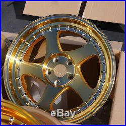 Used Set 18X9.5 AodHan AH01 5x100 +30 Gold Machined Face Wheels