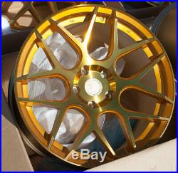 (Used Set) 19x9.5 AodHan LS002 5x120 +35 Gold Rims Fits Honda Odyssey