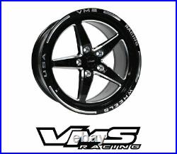 VMS Black Star 5 Spoke 17x10 (54ET) 5x114.3 Drag Racing Wheels For 05 20 Mustang