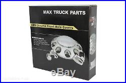 Wheel Cover Kit Chrome Front & Rear Complete 33mm Lug Covers Semi Truck